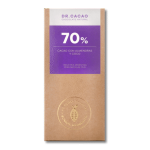 Chocolate 70% c/Az. Organico, Almendras y Coco x 50 grs - Dr Cacao