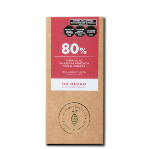 Chocolate 80% Sin Azucar c/ Almendras - Dr Cacao