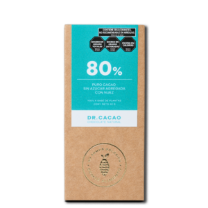 Chocolate 80% Sin Azucar c/Nuez - Dr Cacao